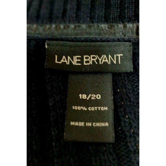 Lane Bryant 18/20 Black Knit Ribbed Cardigan 3/4 Sleeve Button Front Y2K Grunge - Picture 7 of 7